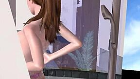 An Animated 3D Cartoon Video Of Cute Teen 18+ Girls Nude Shower Scene