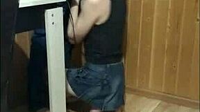 while the guests were walking, i made a great blowjob on the balcony, rough and public with my big cock flashing outdoors