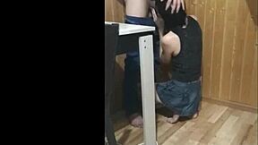 while the guests were walking, i made a great blowjob on the balcony, rough and public with my big cock flashing outdoors