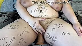 Young Whore Wife Milky Mari Stretches Pussy with Huge Dildo