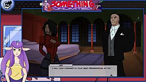 Redhead teen with big ass dancing in anime hentai game