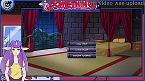 Redhead teen with big ass dancing in anime hentai game