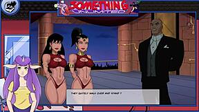 Redhead teen with big ass dancing in anime hentai game