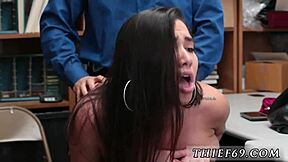 Black Police Officer Rides After Creampie In Office Theft