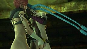 jinx and vi from arcane engage in intense lesbian scissoring and pussy licking!