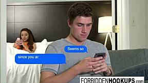 Dude, I’m slamming this sexy brunette step-sister so hard!