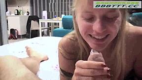 best reverse cowgirl blonde russian teen rides big cock