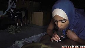 Hey, muslim teen gives blowjob in car outside army base!