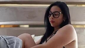 Latina teen shows big ass in thong on webcam