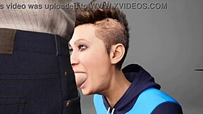 hey, check out this 3d anime hentai where the teen gets deepthroated and gagged on big tits