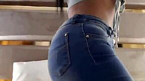 Latina teen shows big ass in thong on webcam