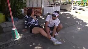 i seduce my kind neighbor latina brunette with big tits and big ass for doggystyle blowjob and cum