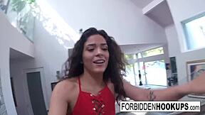 A Food Delivery Turns Into Step-Siblings Banging With Facial Cumshot