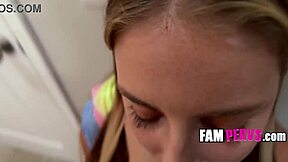 Teen stepsister lets me help her cum outside