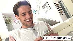 A Food Delivery Turns Into Step-Siblings Banging With Facial Cumshot