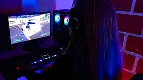 My stepbrother catches me streaming on Twitch and fucks me hard