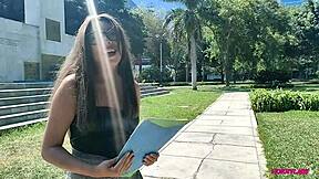 bella jovencita approaches for donation, i offer money for a good fuck! briella marquez