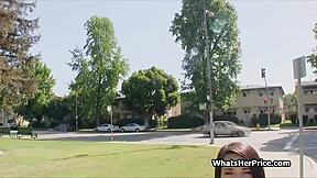 picking up and fucking big tit teen from the street with titty fuck