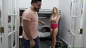 Stepbro Penetrates Leah's Pussy Hard from Behind