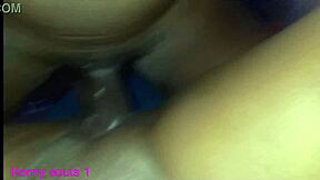 Big cock slides smoothly into shaved wet pussy. Missionary pounding feels so good!