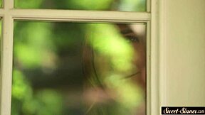 stepsister sucks cock then gets pounded hard in doggystyle outdoors