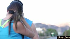 Glam babe in lingerie roleplays with stepdad in taboo storyline