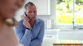 jade nile bent over kitchen counter, waitin’ to get slammed by marcus london, ya feel me?