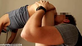 Saw her stretching in shorts, ate pussy! 😋