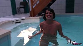 Povbitch Fucks Sexy Brunette In Pool