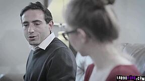 Jake Adams has Gracie May Green on her knees licking his juicy cock.