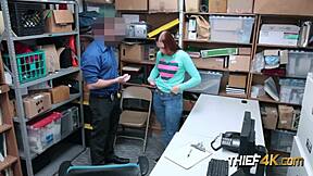 redhead ornella's tight cunt gets wrecked after getting caught robbing at work