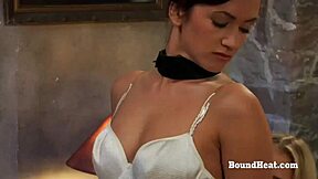 Disappeared on Arrival: Beautiful Mistress in Strap-On and Lingerie Dominates Cute Submissive Babe with Orgasm