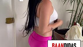 horny venezuelan babe jazmin cachonda rides my cock every time she comes back from the shop, big ass