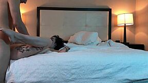 Fucking hot tatted petite teen beauty in missionary position.