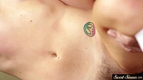 Beautiful Stepteen 18+ Gags on Hard Cock with Socks