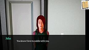 What's happening in My New Family 41 with this redhead?