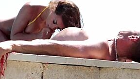 Susy gala blows big dick by the pool on holiday
