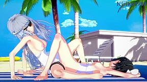 miku kohinata and laura bodewig in lesbian hentai play