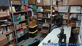 Teen shoplifter gets facial in the high definition reality shop scene