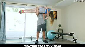 Petite Teen Lily Glee's First Standing Fuck