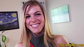 sexy newbie gets facial