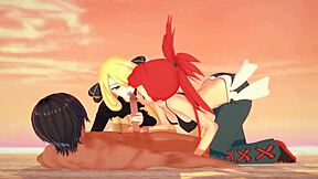yo, check this pokemon threesome with flannery and cynthia!