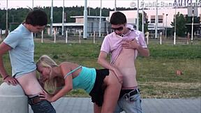 uh, public gangbang with cute blonde teen, so wild y’know!