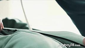 a glamorous brunette teen enjoys a passionate encounter with her lover