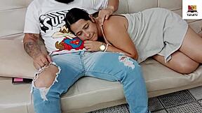 I'm so horny, sucking my friend's cock hard