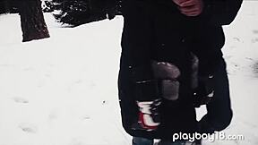 a glamorous brunette teen enjoys a passionate encounter with her lover