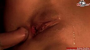 Does this brunette teen love her anal threesome?