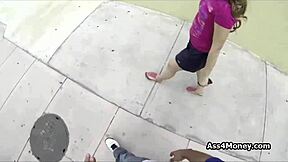 broke teen 18+ goes from payphone to sucking cock in public 😩