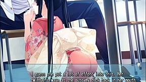 in the hentai majikoi s kokoro h6, a teen gives a blowjob outdoors in public, leading to a cumshot
