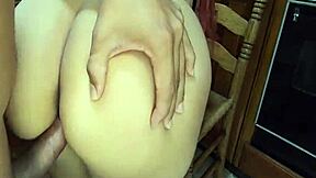 I caught my sexy teen stepsister cleaning kitchen and fucked her hard, almost getting caught